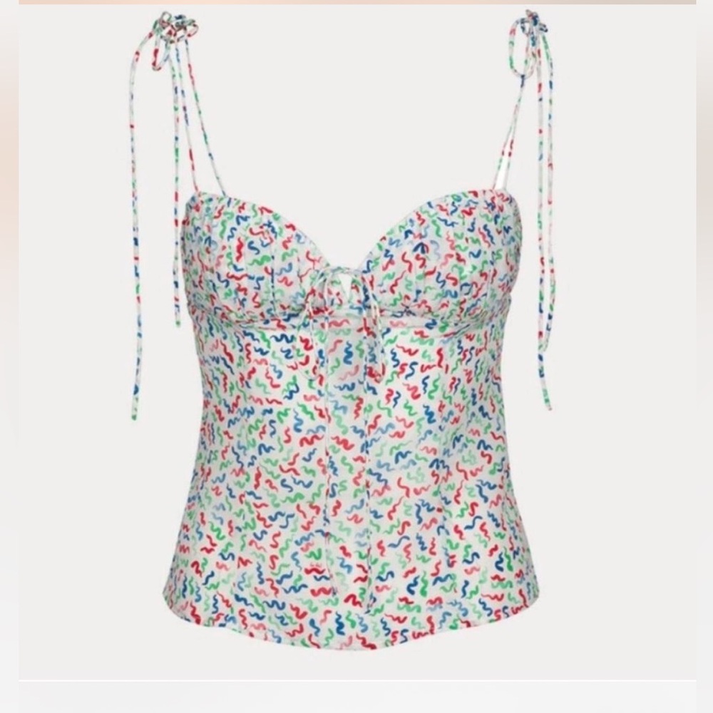 Realisation Par THE ANA Camisole in White Squiggle, size XS - Picture 8 of 15